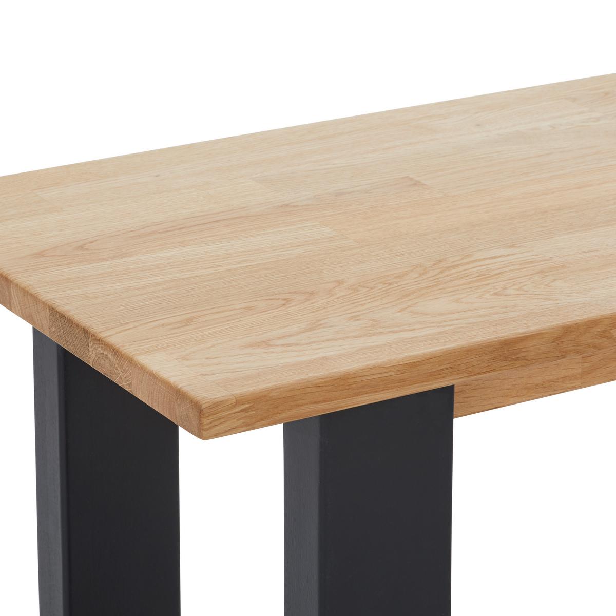 ŁAWKA ROOMSOLVER - dąb dziki/czarny, Natur, drewno (120/38/45cm) - Livetastic