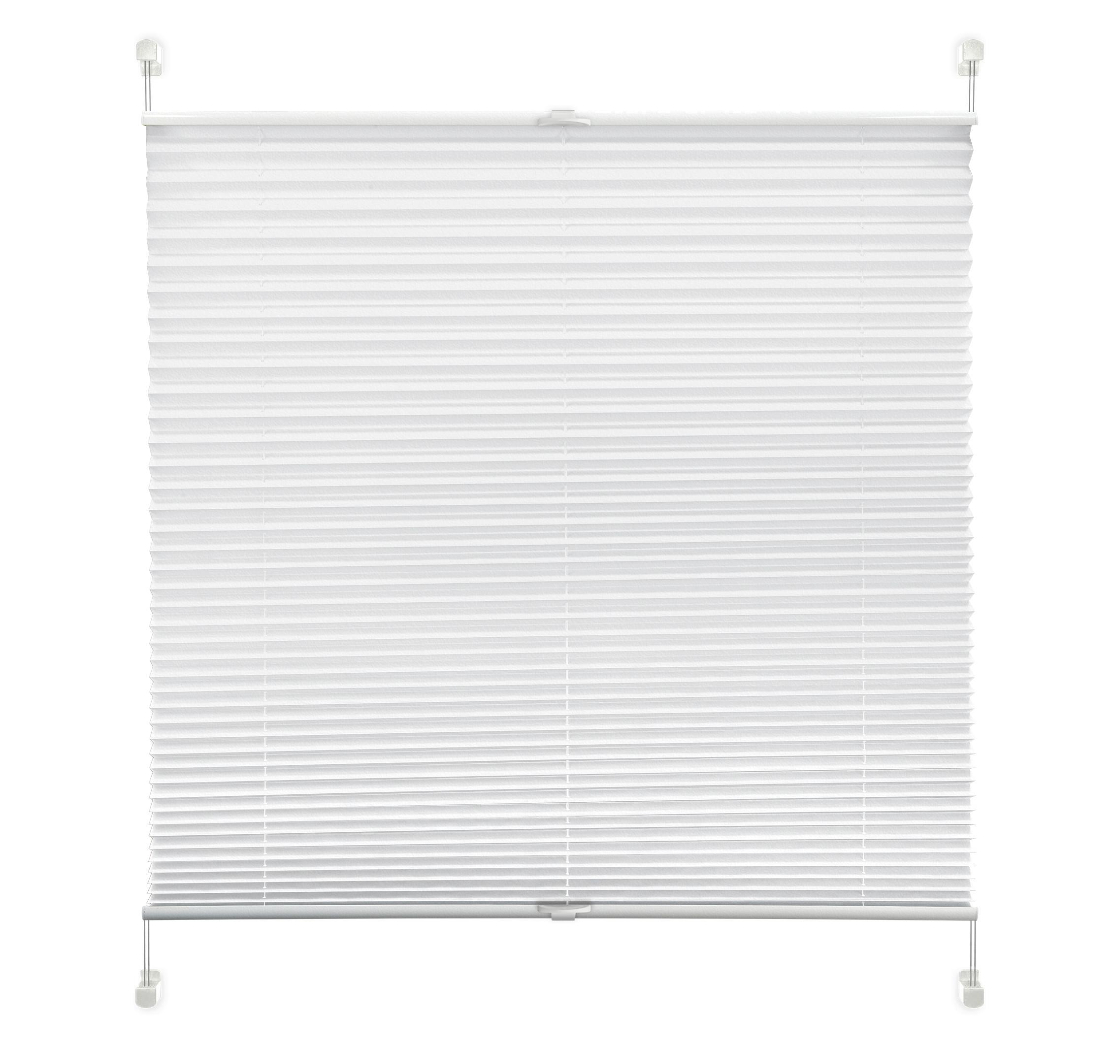 Plissee Solid Crash Weiß ca. 75x130cm - Weiß, Basics, Textil (75/130cm)