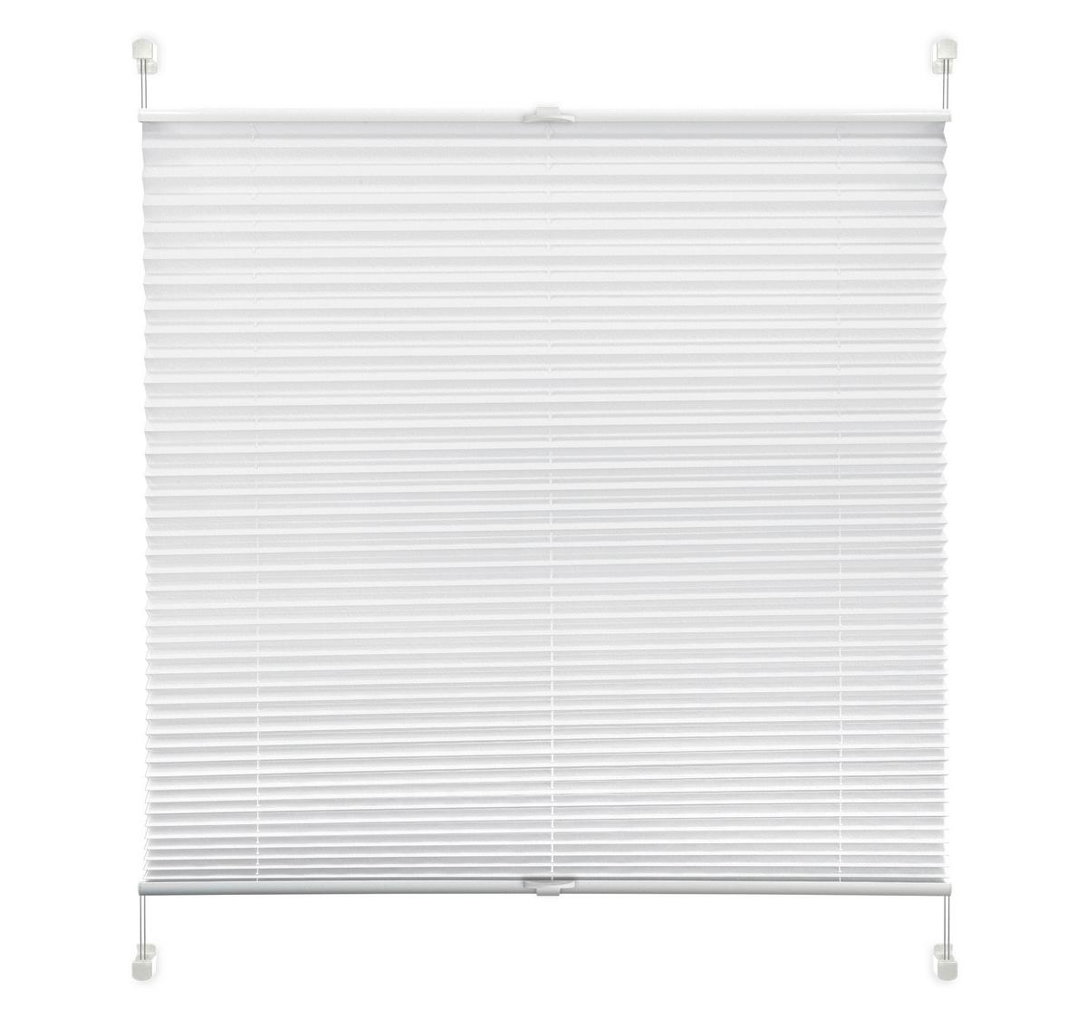 Plissee Solid Crash Weiß ca. 75x130cm - Weiß, Basics, Textil (75/130cm)