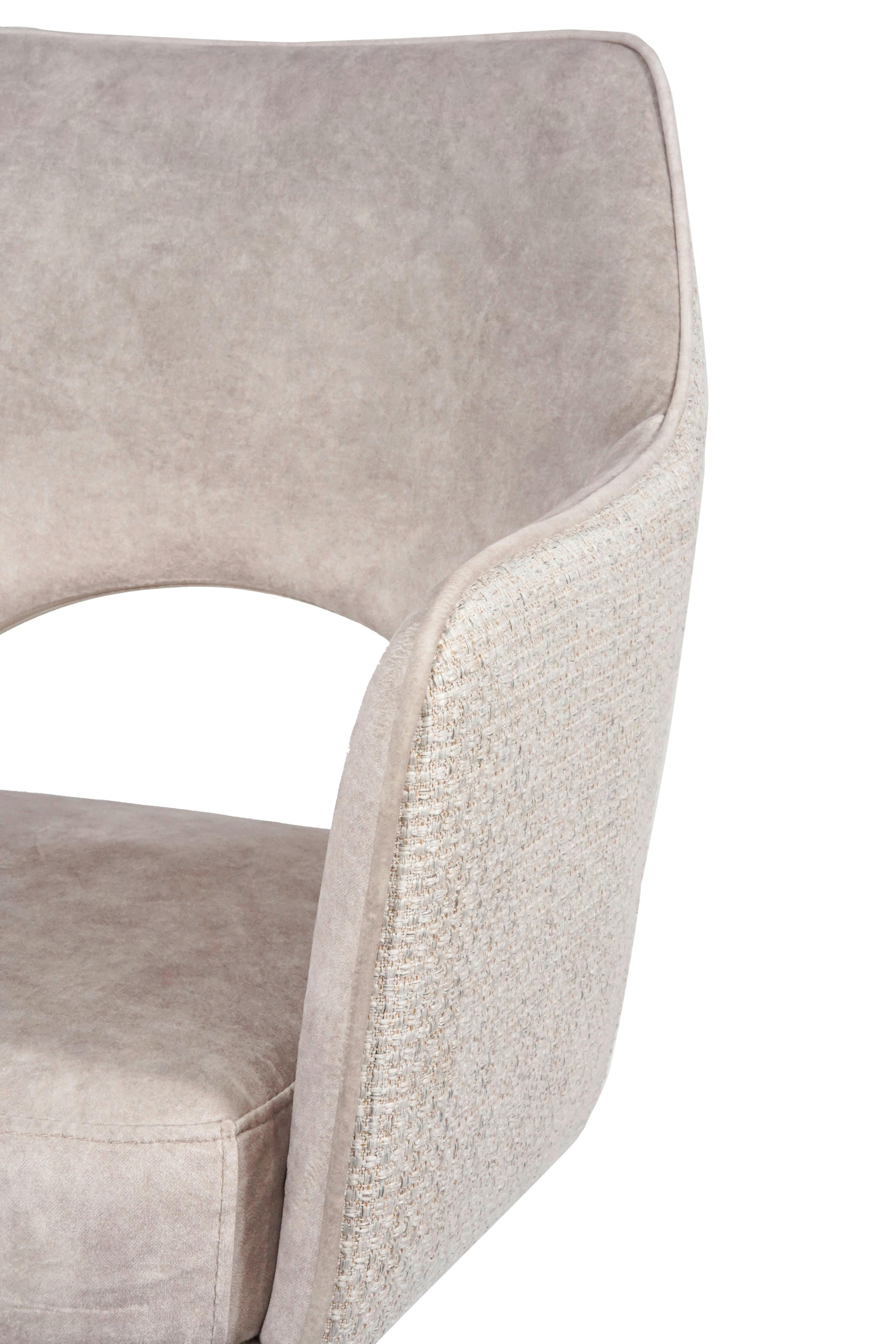 STOL MED ARMSTÖD VALLETTA - svart/cremefärgad, Klassisk, metall/textil (64/85/61cm) - Premium Living