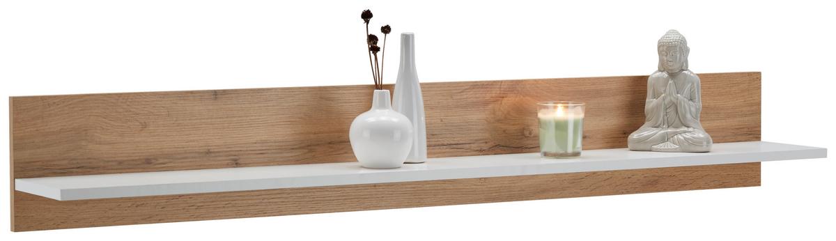 Wandboard Luca in Eichefarben - Weiss/Eichefarben, Konventionell, Holzwerkstoff (138/22/22cm) - Mömax