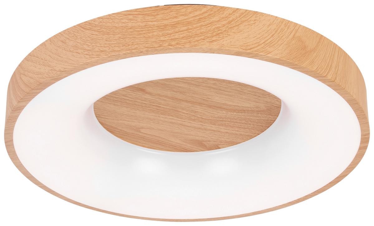 LAMPA SUFITOWA LED LUZIA - kolor dębowy/czarny, Modern, tworzywo sztuczne/metal (40/10cm) - Mömax