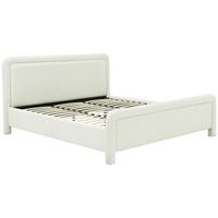 Oblazinjena Postelja Pipe, Bela, 180x200cm - barve hrasta/bela, Design, kovina/tekstil (205/110/233cm) - Livetastic