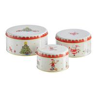 Keksdosenset XMAS 3-teilig - Sandfarben/Rot, Konventionell, Metall - Modern Living