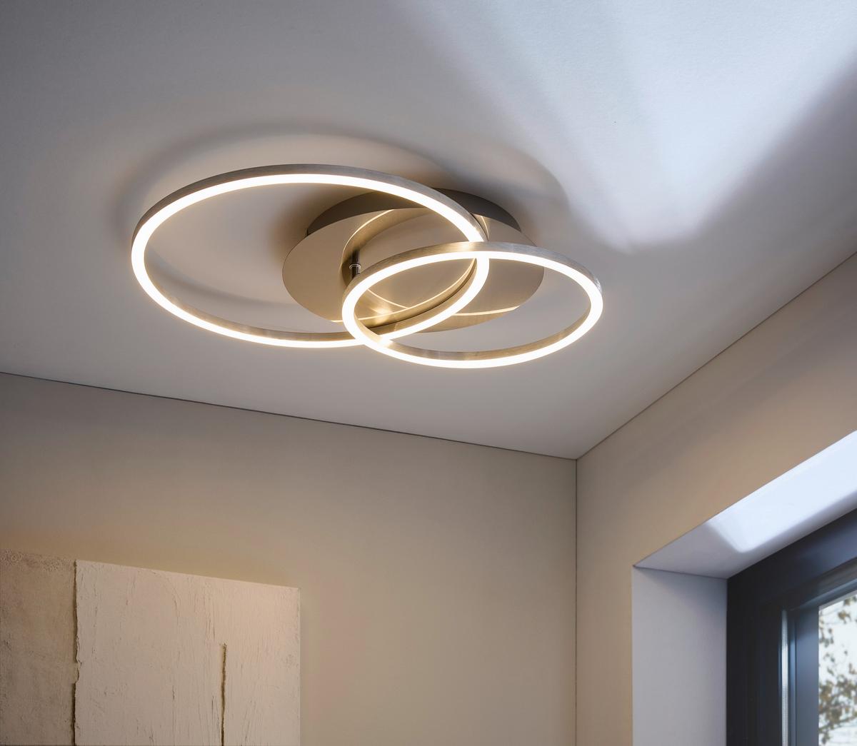LAMPA SUFITOWA LED FONTANA *SBN* - kolor aluminiowy, Design, tworzywo sztuczne/metal (54,7/40/7cm) - Novel