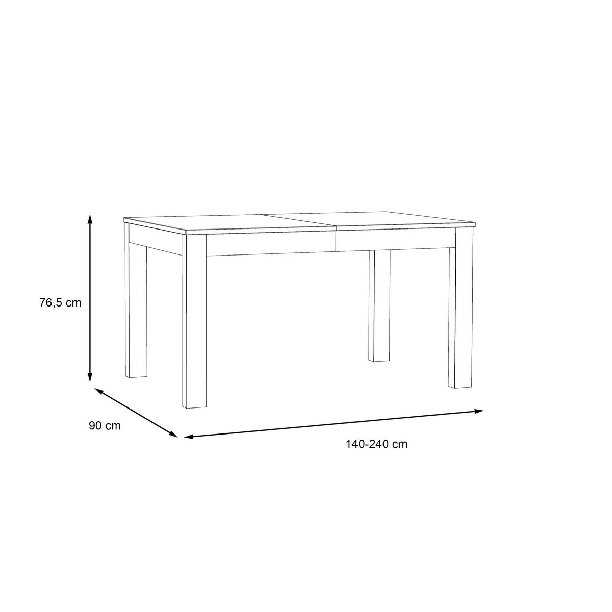 Stol Na Izvlačenje Viola - bijela/bijela visoki sjaj, Moderno, drvni materijal (140-240/76/90cm) - Premium Living
