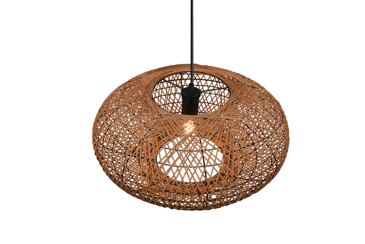 Hängeleuchte Hedda Braun/Schwarz max. 40 Watt - Schwarz/Braun, Natur, Naturmaterialien/Metall (52/150cm) - Trio Leuchten
