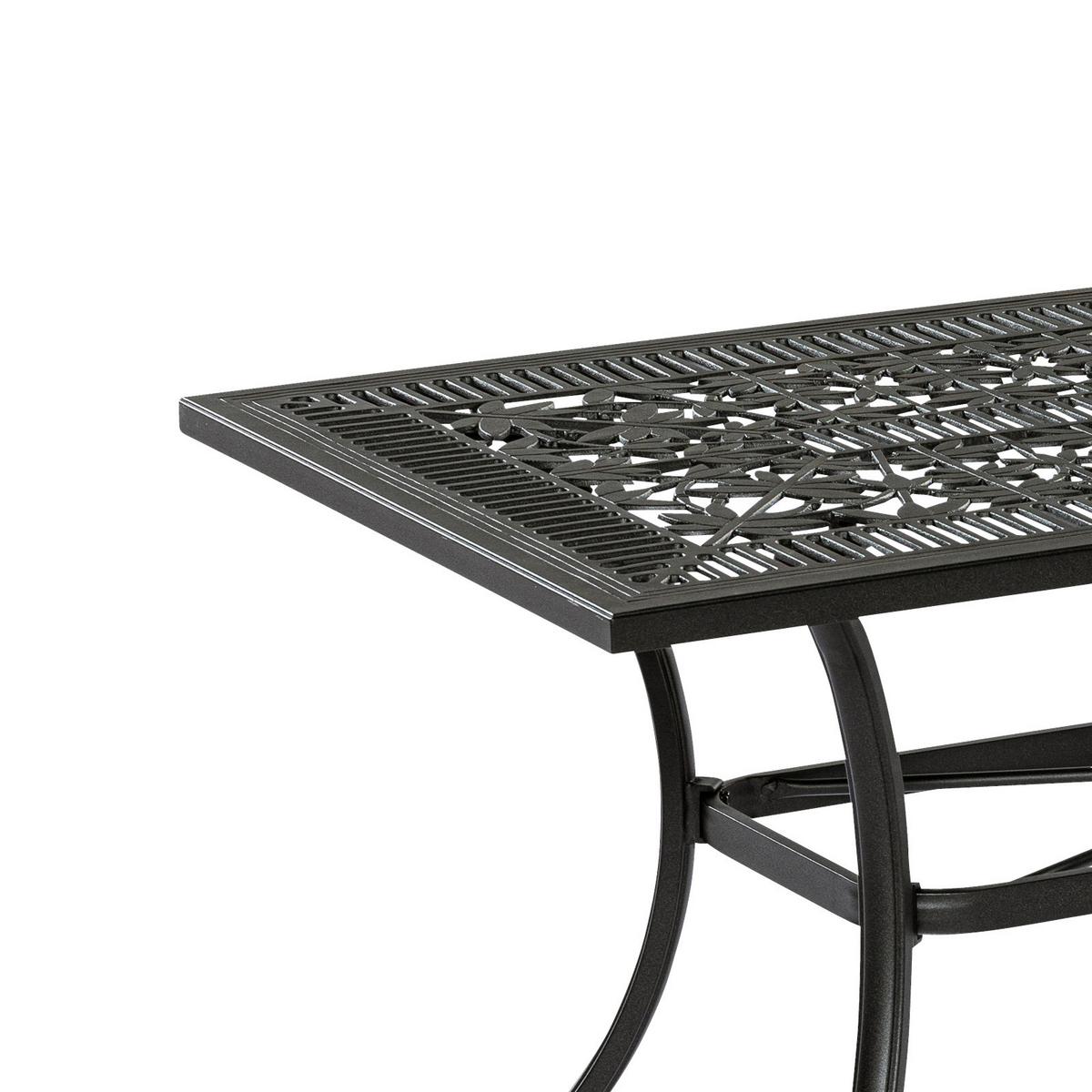 Vrtna Miza Alva, 140x80, Aluminij - črna, Konvencionalno, kovina (140/80/73cm) - Gardenson