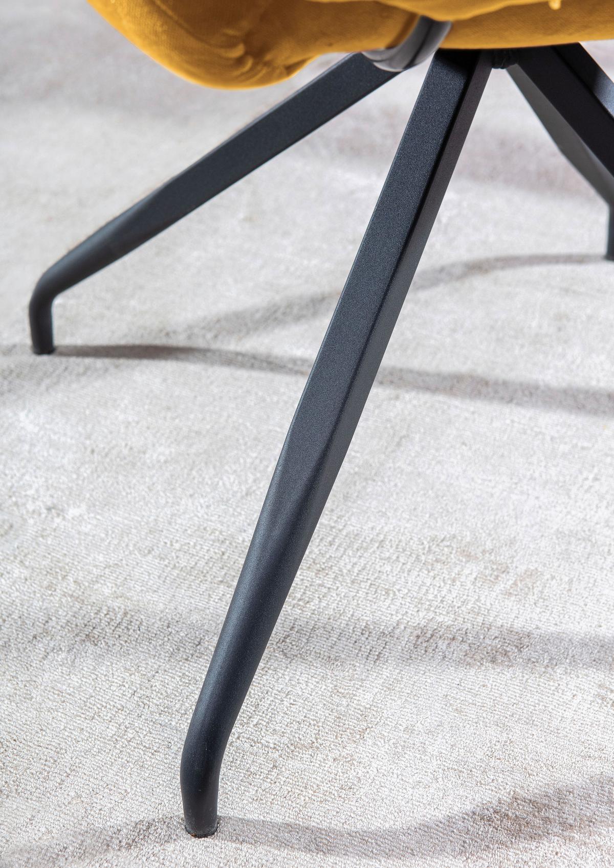KRZESŁO Z PODŁOKIETNIKAMI ORSETTO - czarny/żółty, Design, metal/tkanina (68/88/66cm) - Landscape
