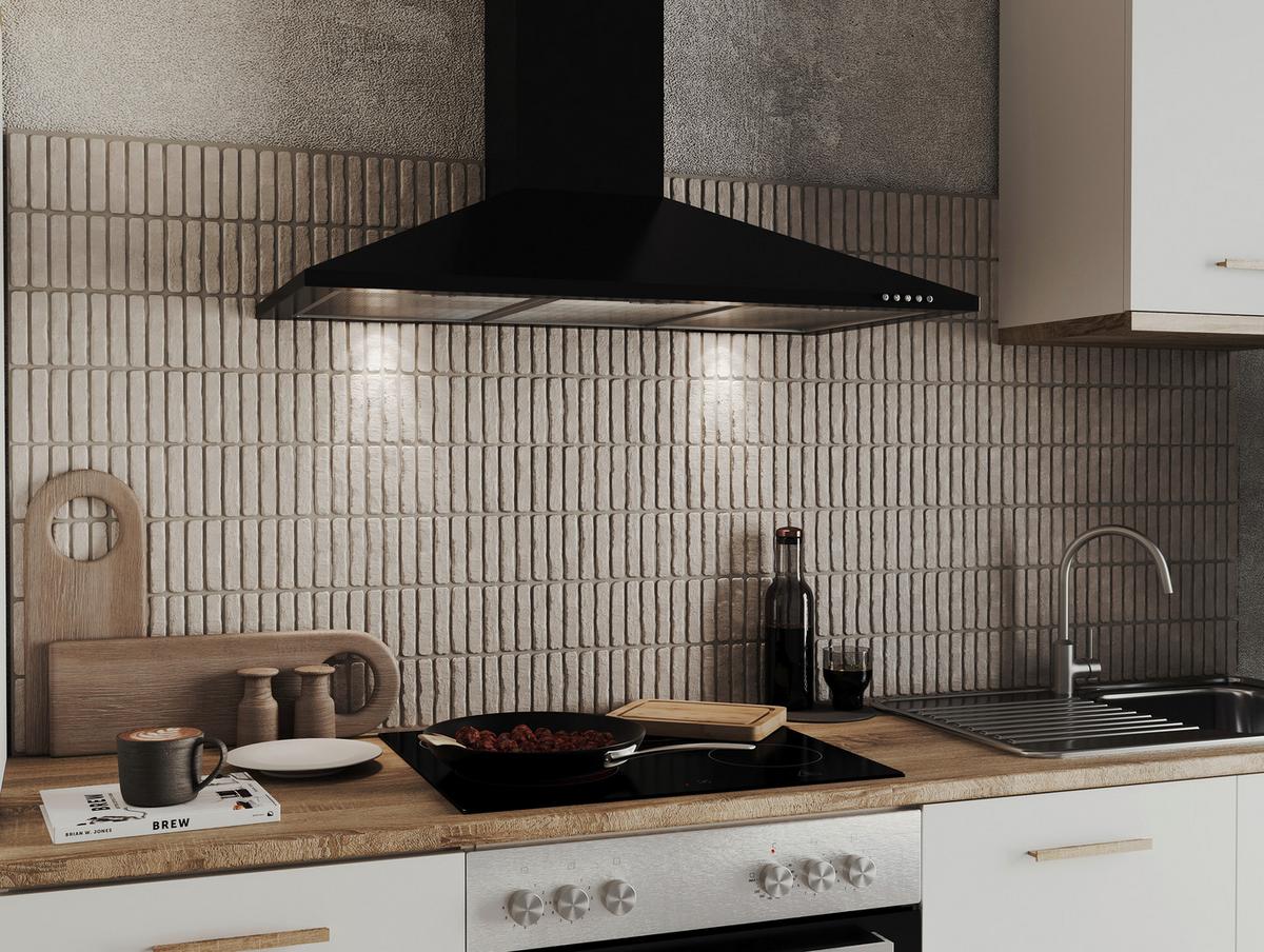 Kuhinjska Napa Karena, 90cm - črna, Basics, kovina (90/58-96/47,5cm) - Respekta