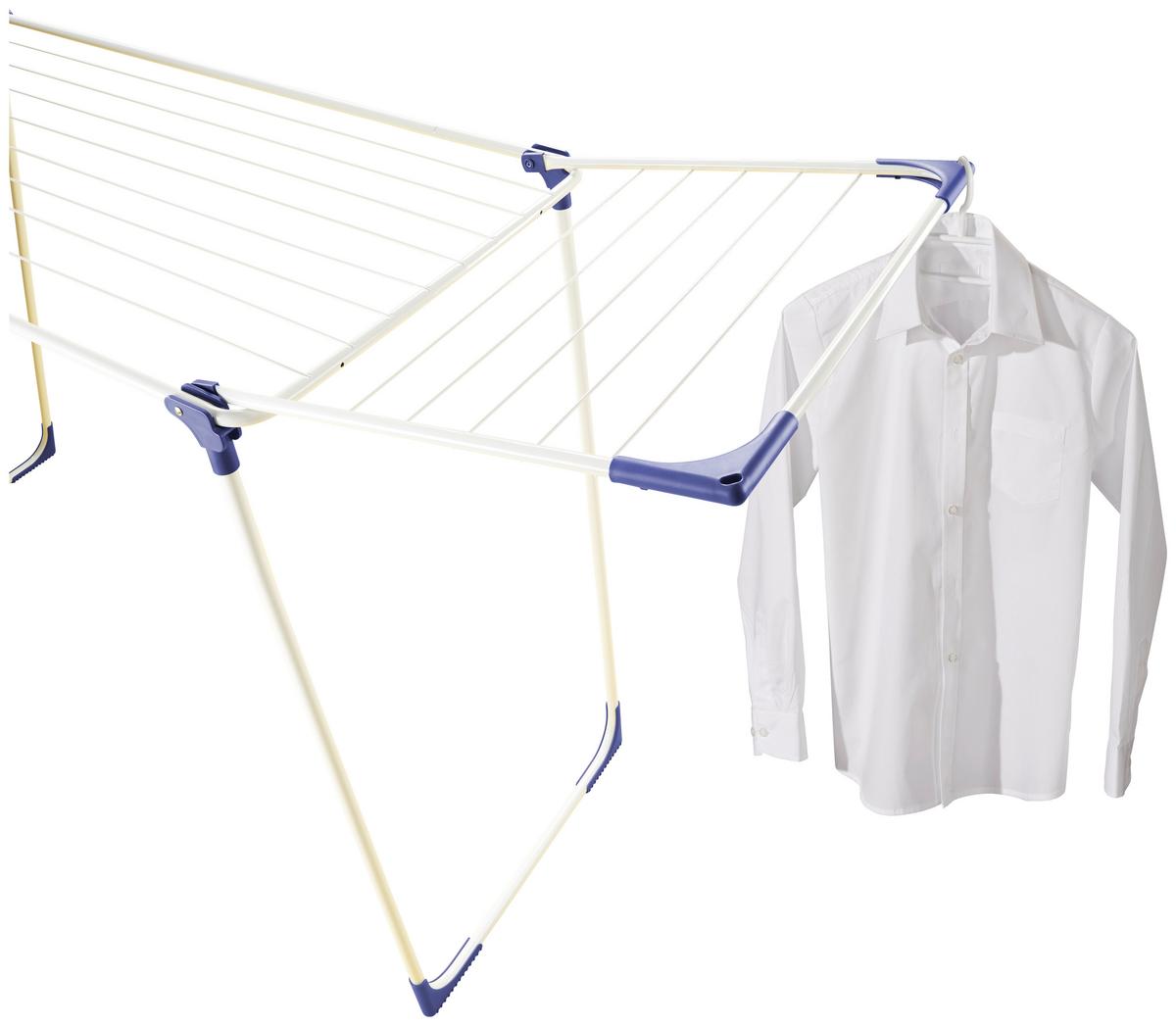 Standtrockner Leifheit-Classic 180 Solid Weiß/Blau - Blau/Weiß, KONVENTIONELL, Kunststoff/Metall (105/55,5/65cm) - Leifheit