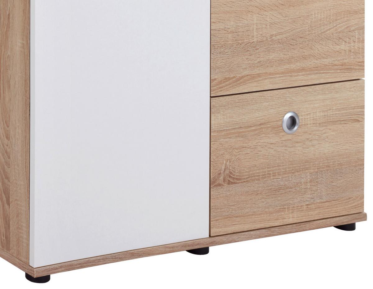 Omara S Klasičnimi Vrati Wiki Baby, Hrast, Bela, Š. 90cm - bela/barve aluminija, Konvencionalno, umetna masa/leseni material (90/191/53cm) - MID.YOU
