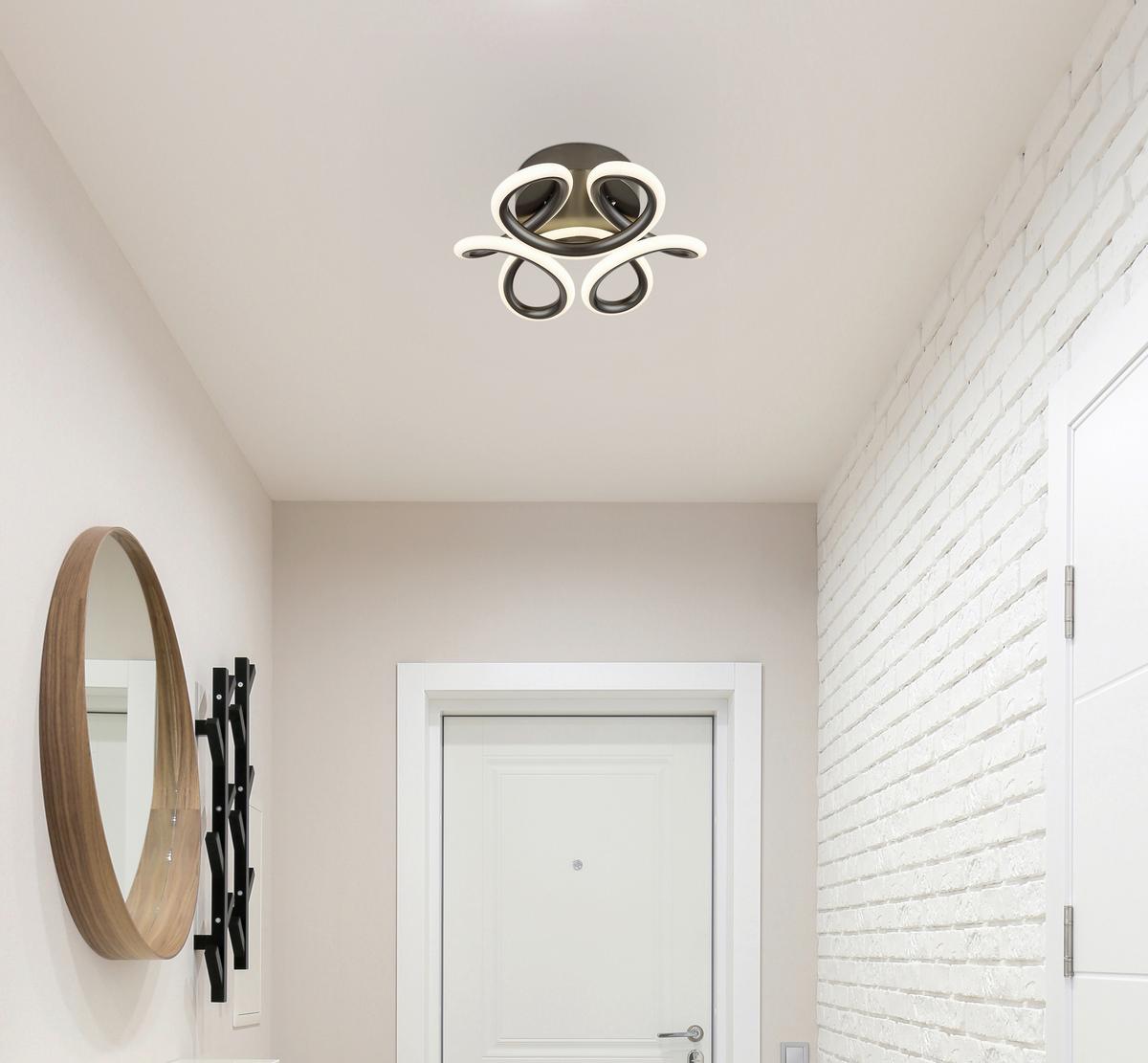 Led-deckenleuchte 67386-24a Melisand - Weiss/Anthrazit, Basics, Kunststoff/Metall (26/10cm) - Globo