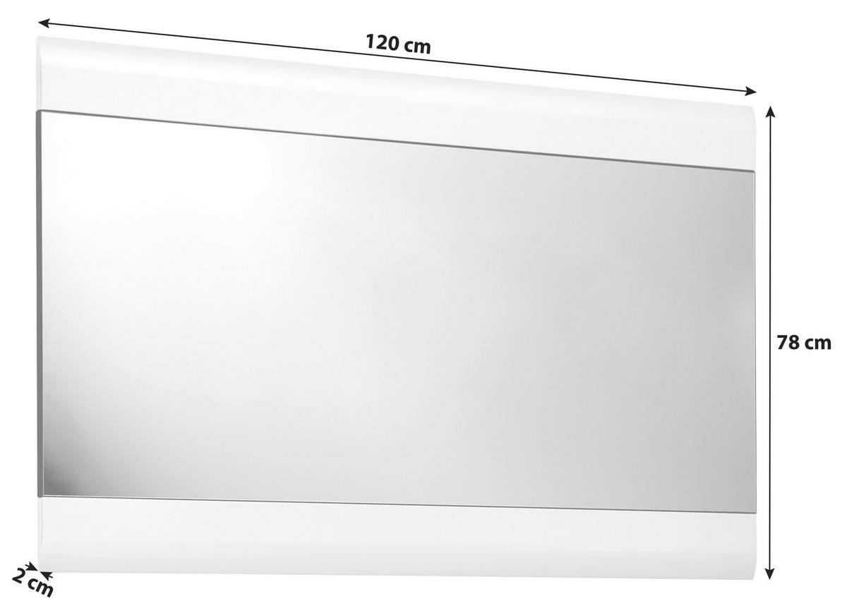 Ogledalo Auris, Bela, 120 X 78 Cm - bela, Moderno (120/78/2cm) - Mömax