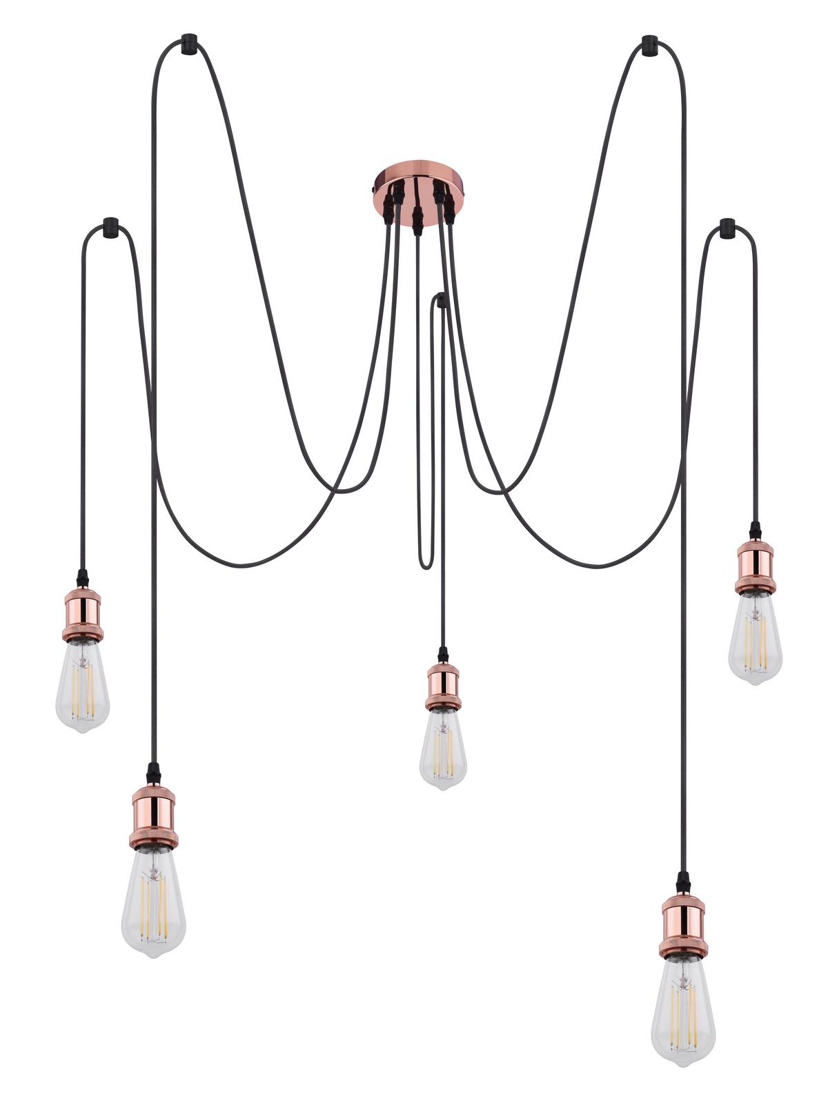 Hängeleuchte Oliver Kupferfarben max. 40 Watt - Kupferfarben, Basics, Textil/Metall (11,7/200cm) - Globo