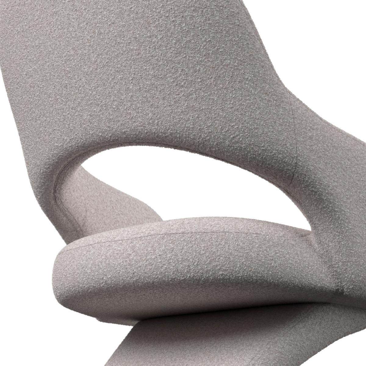 Armlehnstuhl Aria Creme Bouclé Gepolstert - Creme/Schwarz, MODERN, Holz/Textil (54/82/62cm) - Bessagi Home