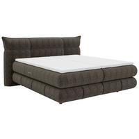 Boxspringbett Auris - Schwarz/Braun, Konventionell, Kunststoff/Textil (140/200cm) - Sembella