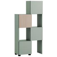 Regal Alexa, Zelena, Barva Hrasta - zelena, Design (40,2-70/165,1/33,1cm) - MID.YOU