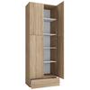 Schuhschrank Lona XXL ca.70x200x39cm Eiche Dekor - Schwarz/Grau, KONVENTIONELL, Holzwerkstoff/Kunststoff (70/200/39cm) - MID.YOU