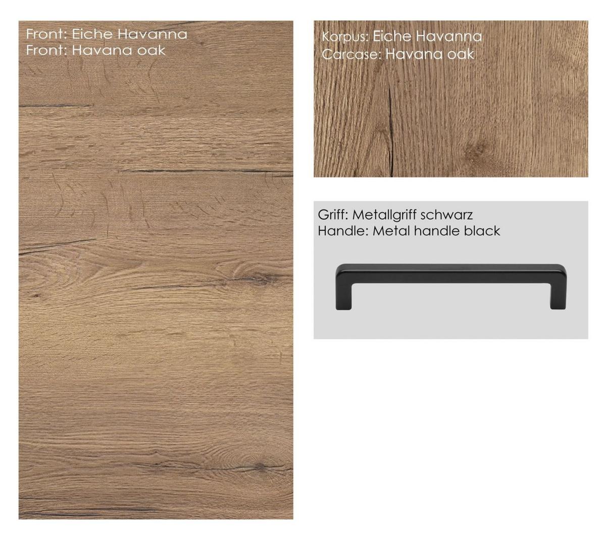 Apothekerschrank Structura Eiche dunkel - Eiche dunkel/Schwarz, MODERN, Holzwerkstoff/Metall (30/168/58cm) - Nobilia