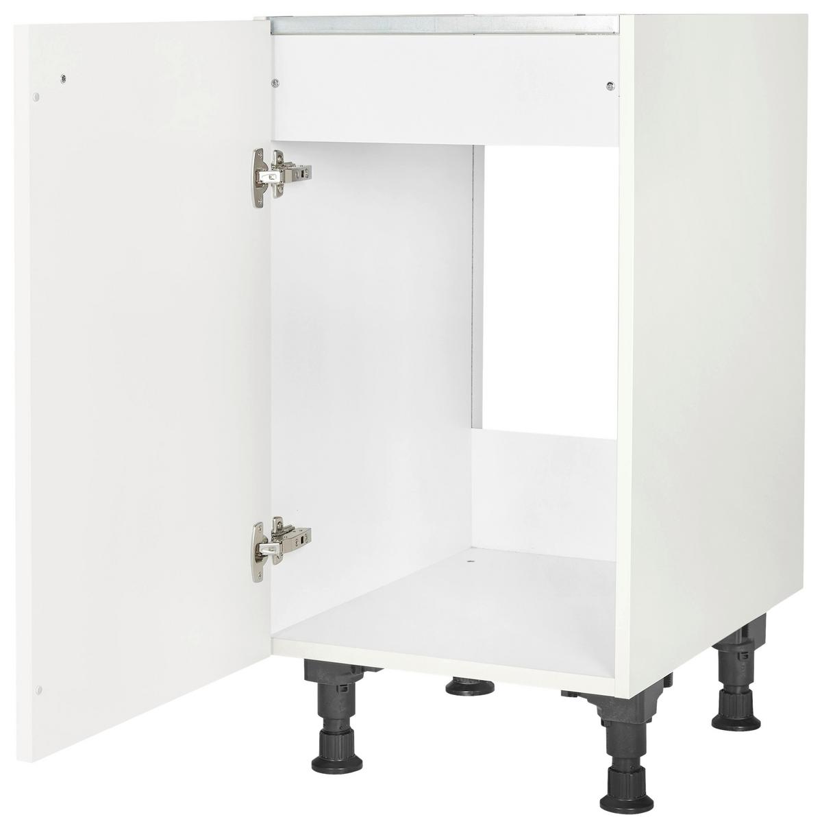 Spülenunterschrank Cascada Weiß - Schwarz/Weiß, MODERN, Holzwerkstoff/Metall (45/87/56cm) - Nobilia