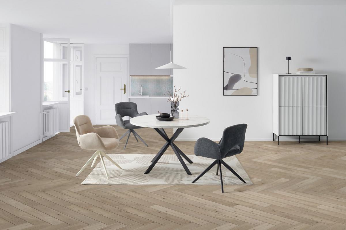 KRZESŁO Z PODŁOKIETNIKAMI ELLA - beżowy/biały, Modern, metal/drewno (62/84/62cm) - Livetastic