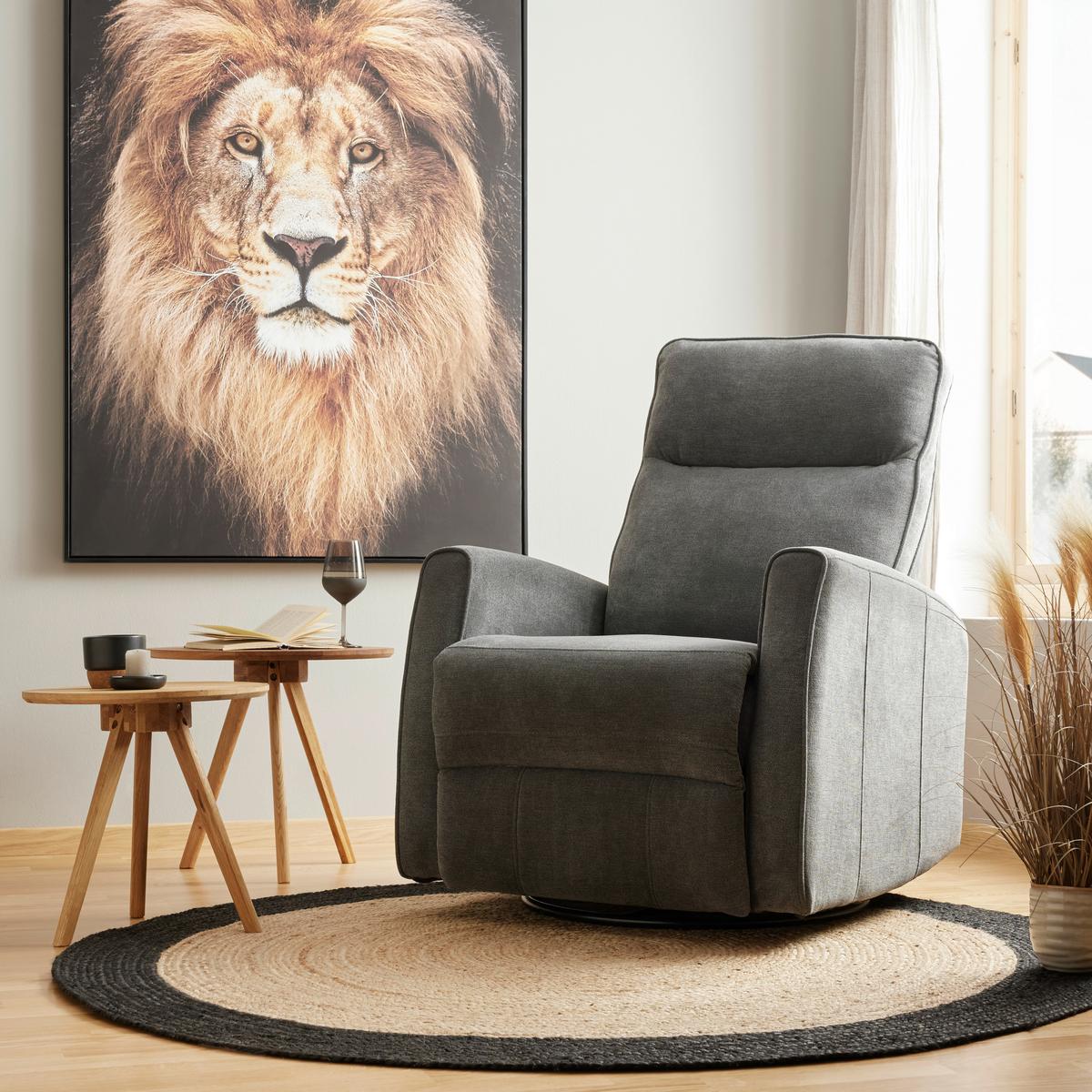 Relax Fotel Melinda - szürke, Modern, textil/fém (76/103/93cm) - Mömax