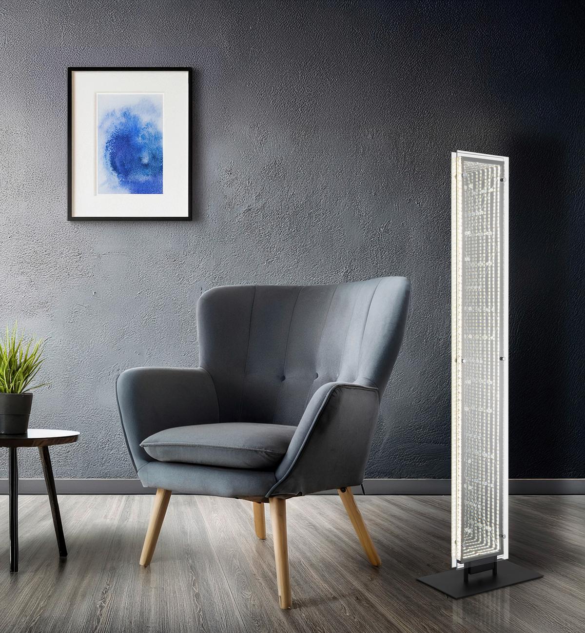 Led Posna Svjetiljka Mirrora - prozirno/boje kroma, Design, staklo/metal (30/20/200cm) - Globo