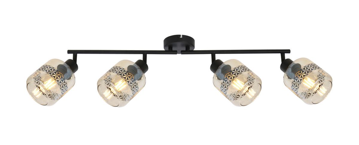 Strahler Lazarus in Schwarz max. 15 Watt - Schwarz, Design, Glas/Metall (70,5/11/25cm) - Globo