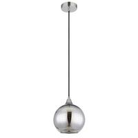 HÄNGELEUCHTE 16053 LOURDES - Chromfarben/Weiss, Basics, Glas/Textil (25/131cm) - Globo