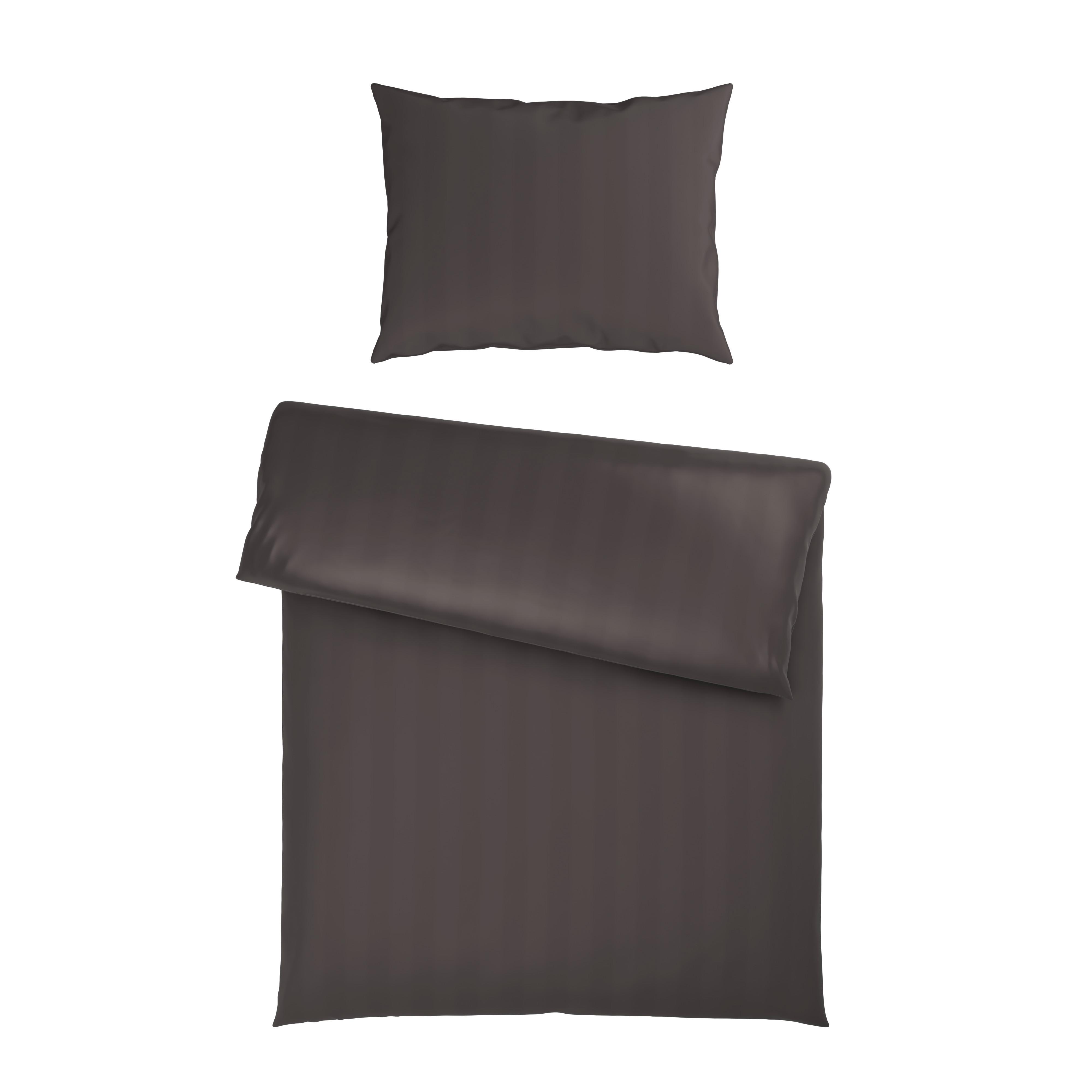Bettwäsche Xenia Streif Anthrazit ca. 140x200cm - Anthrazit, MODERN, Textil (140/200cm) - Premium Living