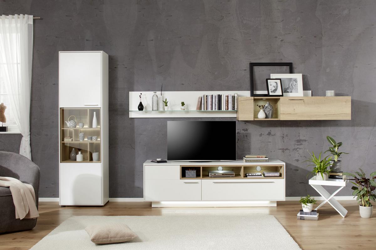 Wandboard in Weiss - Weiss, Modern, Holzwerkstoff (176/35/20cm) - Premium Living