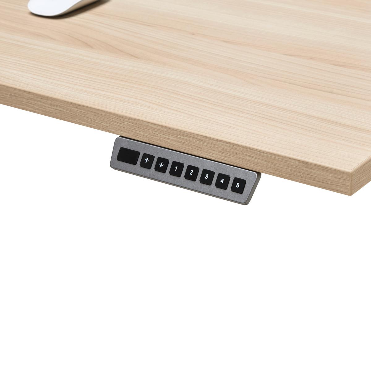 Eckschreibtisch Siena Eiche/Silberfarben - Eichefarben/Silberfarben, MODERN, Holzwerkstoff (185/72/177cm) - Mömax