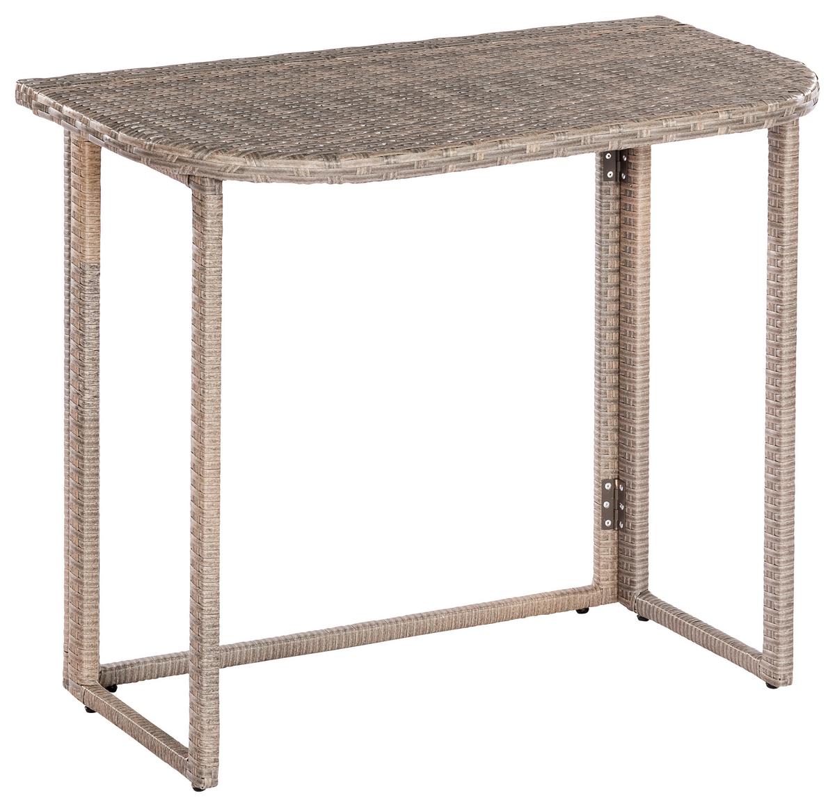 Gartentisch klappbar Metall/Kunststoff L: 90 cm - Naturfarben, KONVENTIONELL, Kunststoff/Metall (90/50/75cm) - Gardenson