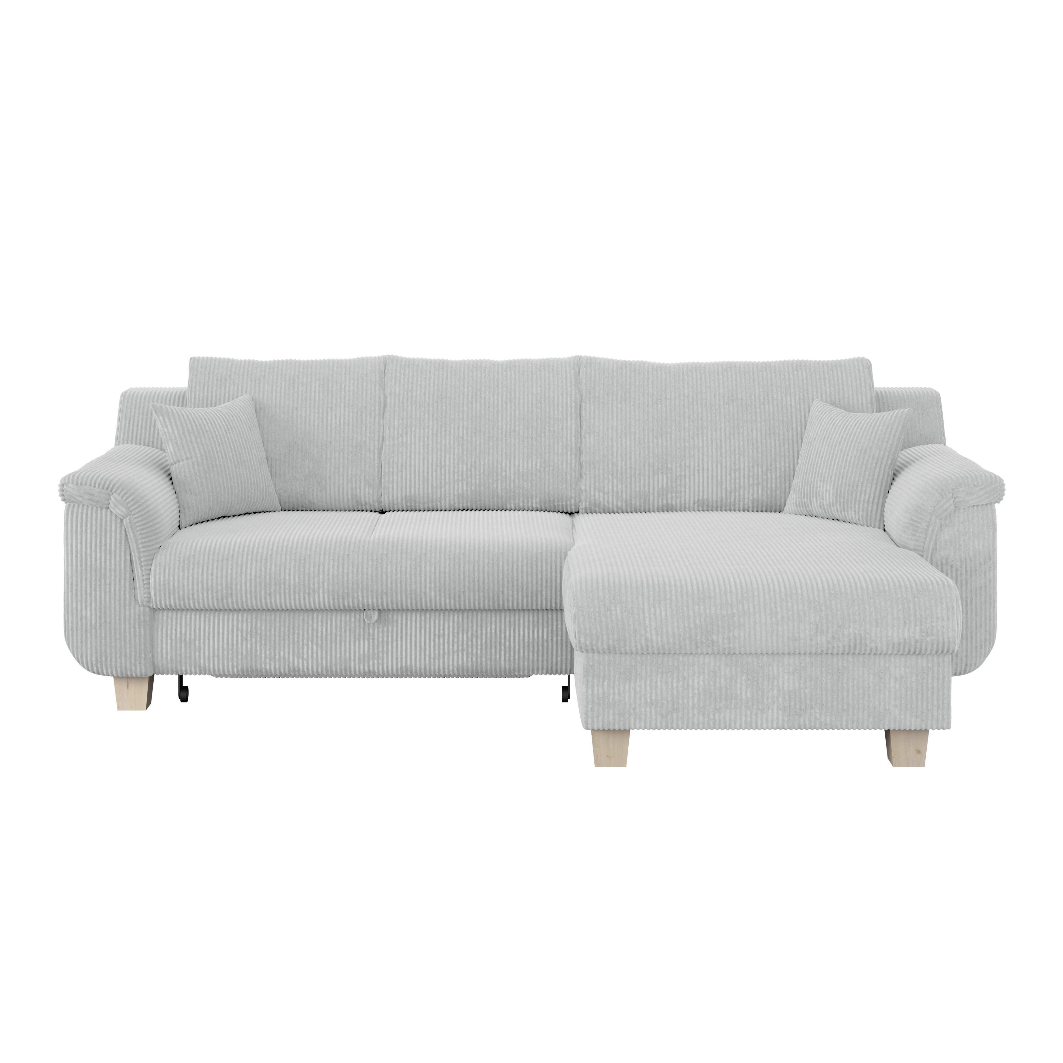 Kutna Garnitura Alex - prirodne boje/svijetlo siva, Moderno, tekstil/plastika (246/88cm) - Modern Living