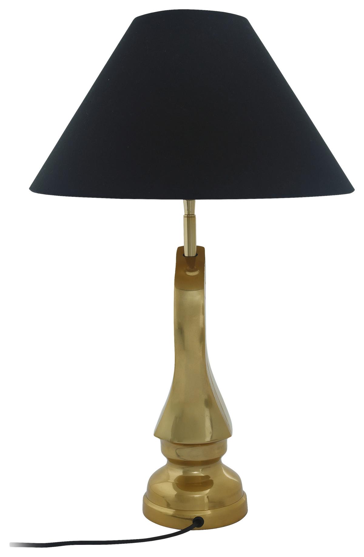 Tischleuchte Shah 100 Schwarz - Goldfarben/Schwarz, Basics, Textil/Metall (40/14/62cm) - Kayoom