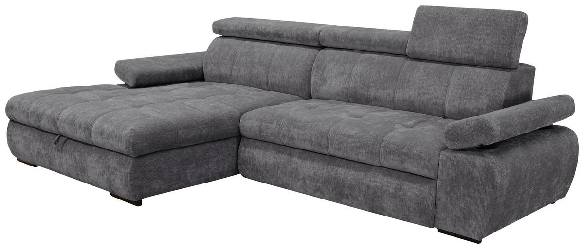 Kutna Garnitura Vegas - tamno siva/crna, Design, drvo/tekstil (173/294cm) - Modern Living