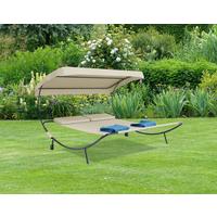 Dvojni Vrtni Ležalnik Bindox, Krem Barva - krem barve, Basics, kovina/tekstil (130/137/200cm) - Gardenson