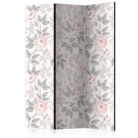 Paravan Roses, 3-Delni, Dvostranski - pink/svetlo siva, Basics, tekstil/les (135/172/3cm) - artgeist