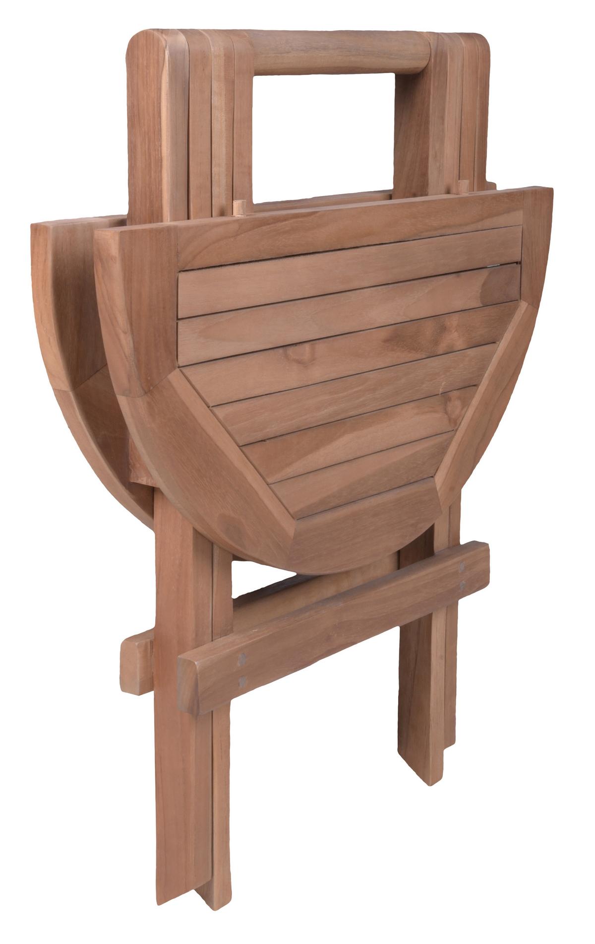 Gartenbeistelltisch Luang Teak klappbar - Braun, Basics, Holz (50/50/50cm) - Gardenson