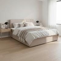 Pat box MARCO - taupe, Modern, lemn/textil (180/200cm) - Bessagi Home