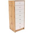 Komoda 4-YOU NEW YUK11 - bela/hrast, Moderno, umetna masa/leseni material (50/111,4/34,6cm) Komoda 4-YOU NEW YUK11 - bela/hrast, Moderno, umetna masa/leseni material (50/111,4/34,6cm)