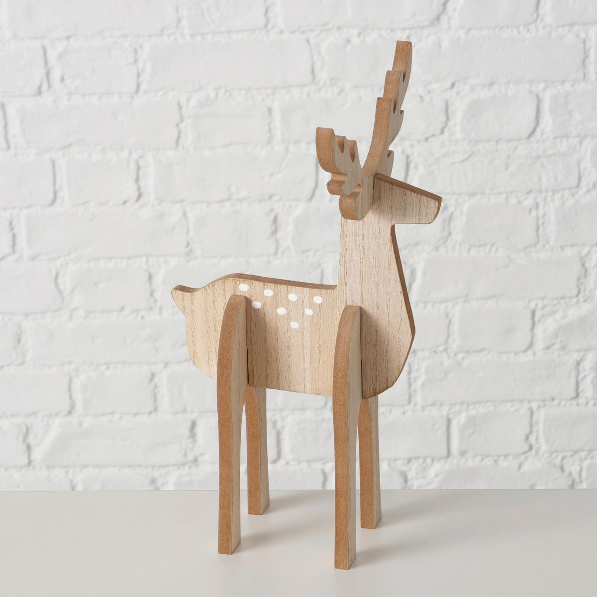 Dekorentier Rugen Naturfaben - Naturfarben, KONVENTIONELL, Holzwerkstoff (17/30/17cm) - Modern Living