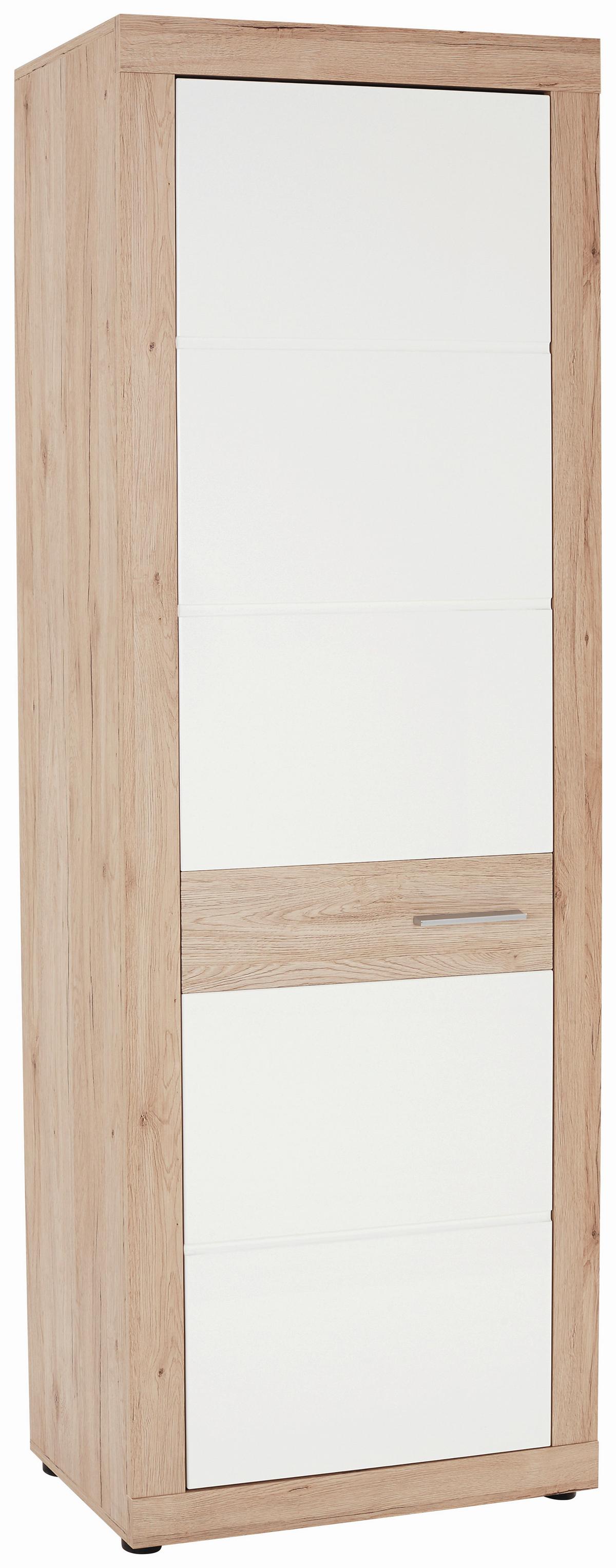 Dulap de haine pentru hol Malta - alb/culoare lemn stejar, Modern, material pe bază de lemn (65/196,8/36cm) - Modern Living