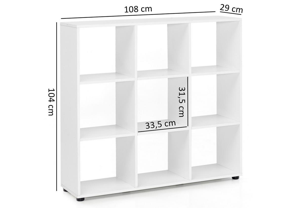 Regal Zara - črna/bela, Konvencionalno, umetna masa/leseni material (108/104/29cm) - MID.YOU