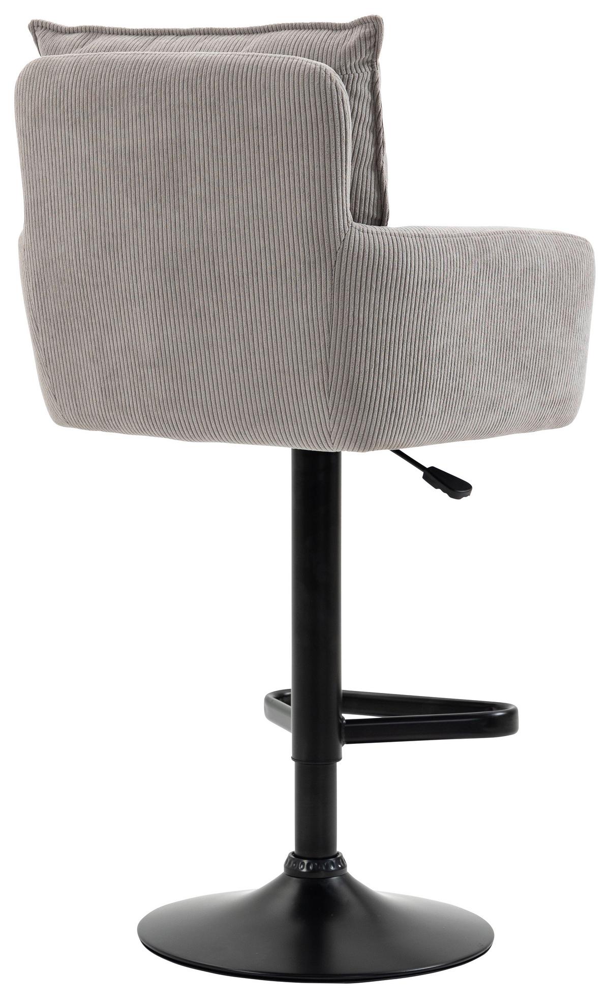 STOŁEK BAROWY POINT - czarny/taupe, Design, metal/tkanina (54/98-120/58cm) - Novel