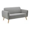 TWEEZITSSOFA PIA - Natuurlijke kleuren/Donkergrijs, Modern, Hout/Textiel (146/76/75cm) - Bessagi Home