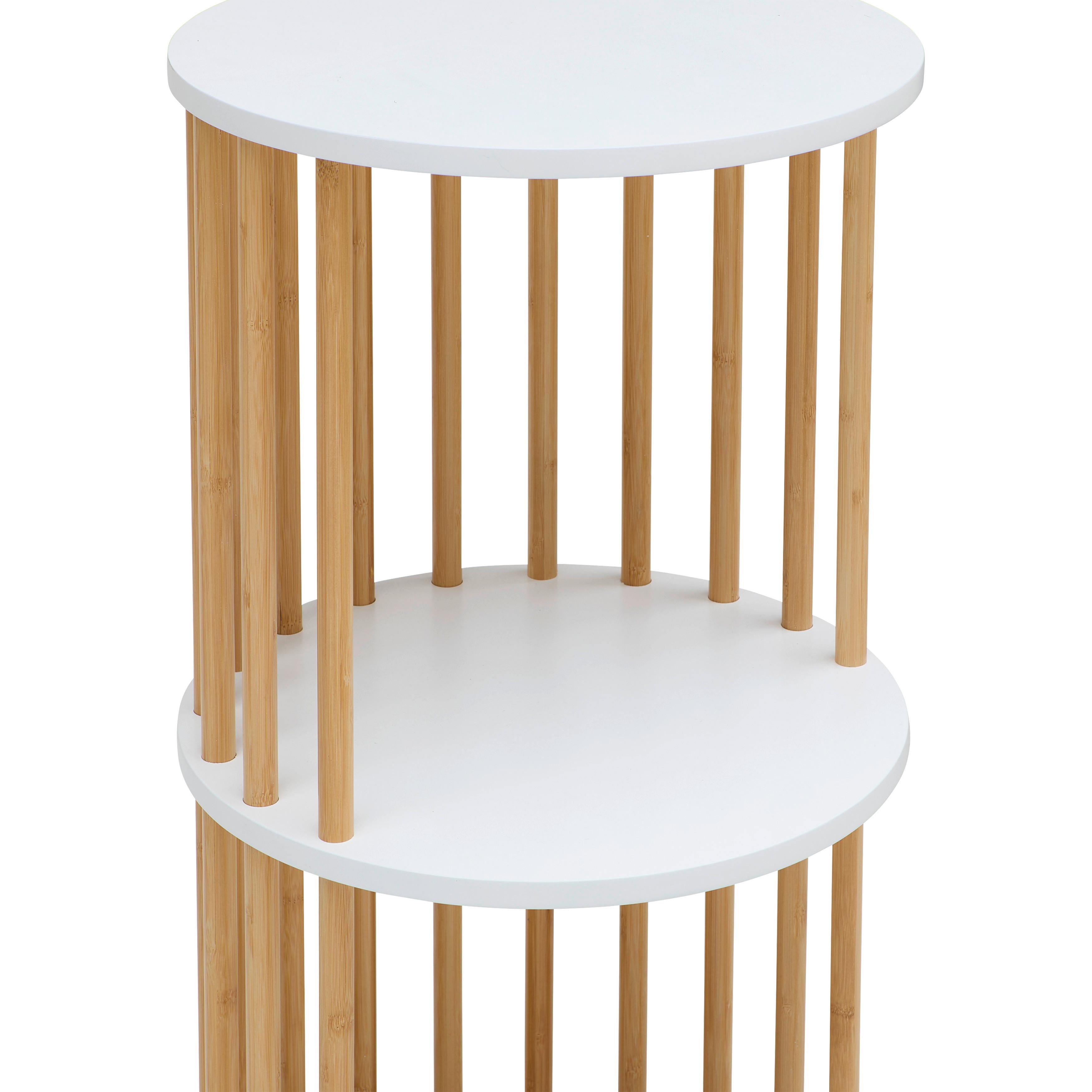 HYLLA ZORA -EXKLUSIV- - vit/naturfärgad, Modern, trämaterial/naturmaterial (40/114/40cm) - Mömax