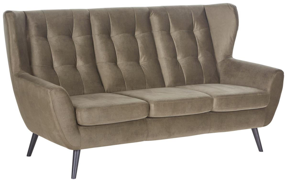 Canapea cu 3 locuri LAHTI - măsliniu, Modern, lemn/textil (193/102/90cm) - Luca Bessoni