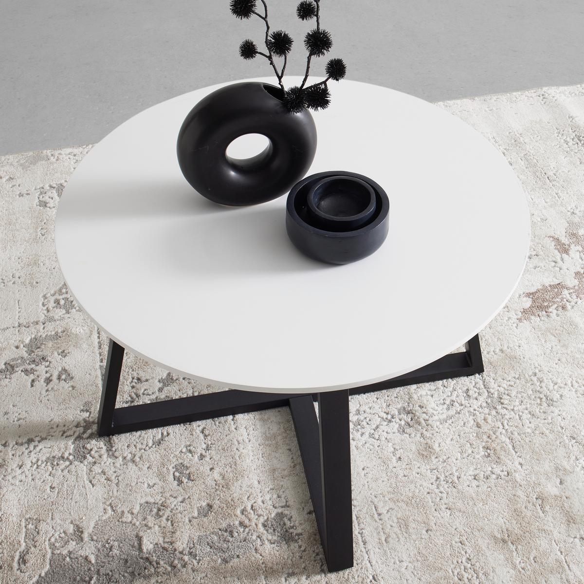 Couchtisch Brava Schwarz/Weiß - Schwarz/Weiß, MODERN, Holzwerkstoff/Metall (70/70/45cm) - Based